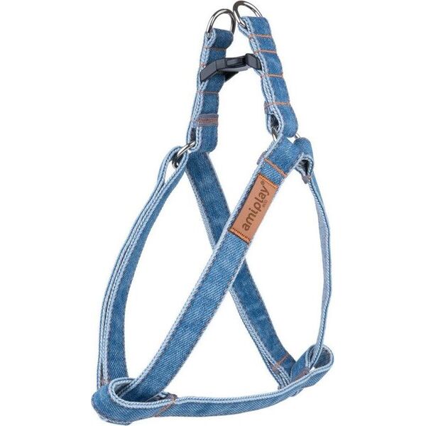 Amiplay Amiplay - szelki dla psa, Denim Collection, rozmiar XL, 50-95 cm x 2.5 cm granatowy