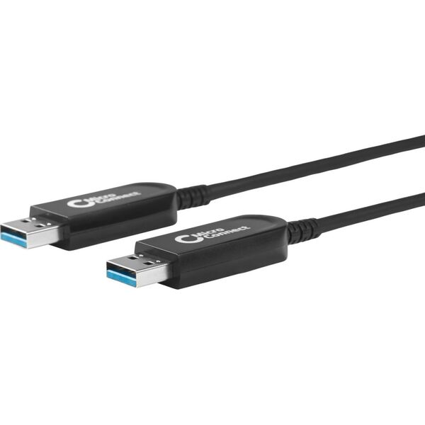 Kabel USB MicroConnect USB-A - USB-A 10 m Czarny (USB3.0AA10BOP)