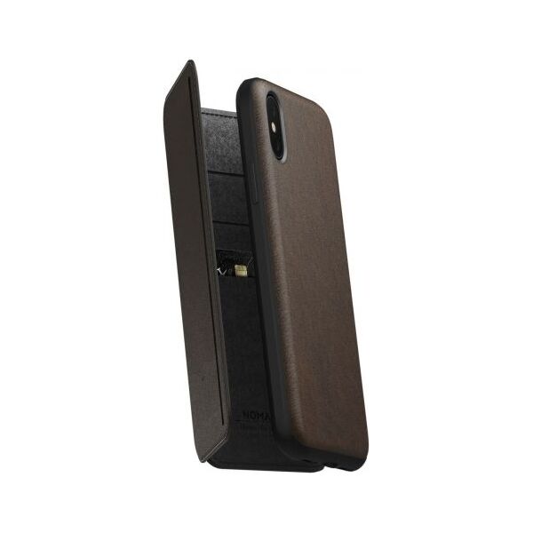 Nomad Nomad Tri-Folio Leather Rugged Rustic Brown iPhone X / Xs