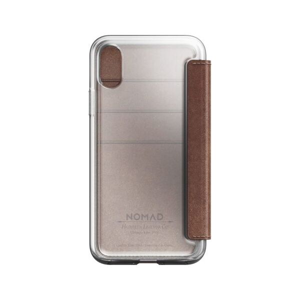 Nomad Nomad Folio Clear Leather Brown iPhone X / Xs