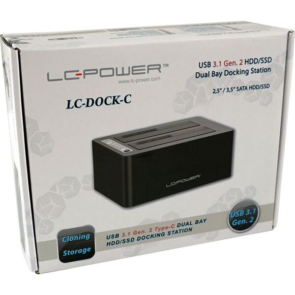 Stacja dokująca LC-Power 2.5"/3.5" SATA - USB-C 3.2 Gen 2 (LC-DOCK-C)