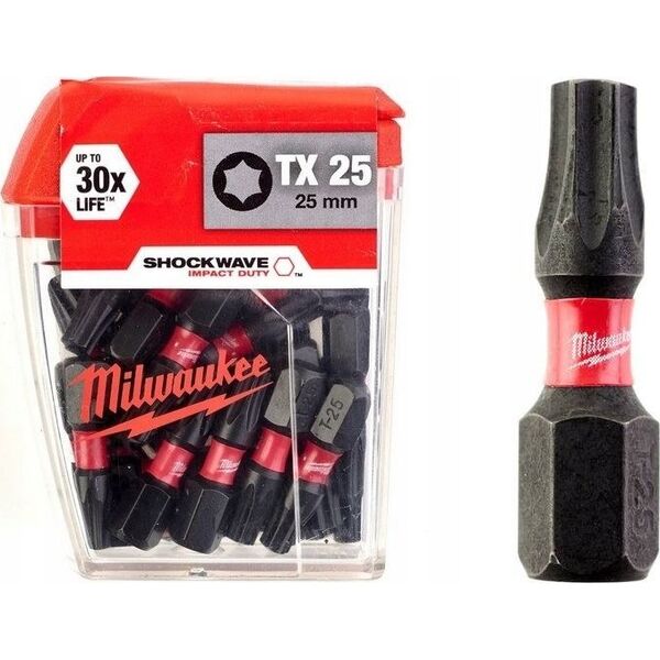 Milwaukee bit udarowy końcówka Shockwave CD Tx25 25mm 25 sztuk (MI4932430880)