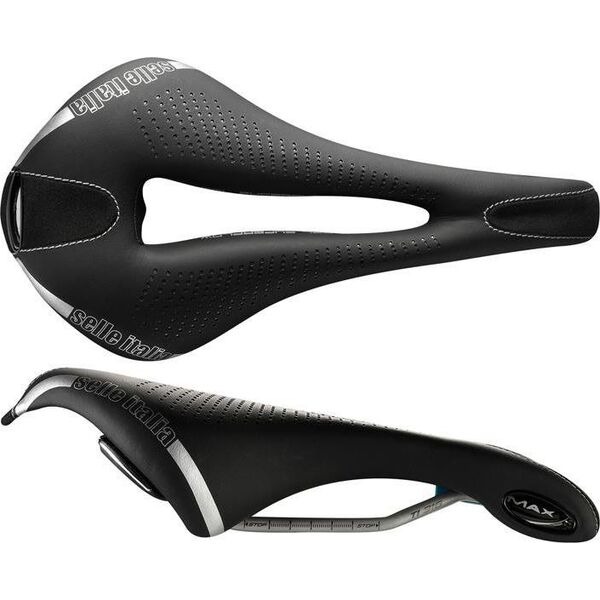 Selle Italia Siodło SELLE ITALIA MAX FLITE GEL SUPERFLOW L (id match - L3) TI 316 Tube 7, fibra-tek, 320g czarne (NEW)