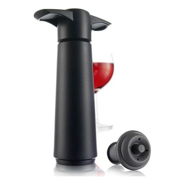 Vacu Vin Pompka próżniowa do wina czarna + 1 korek próżniowy Vacu Vin uniwersalny