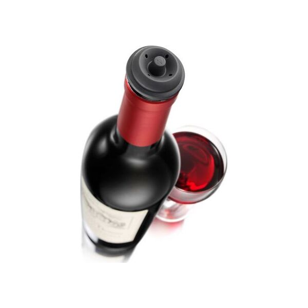 Vacu Vin Pompka próżniowa do wina czarna + 1 korek próżniowy Vacu Vin uniwersalny