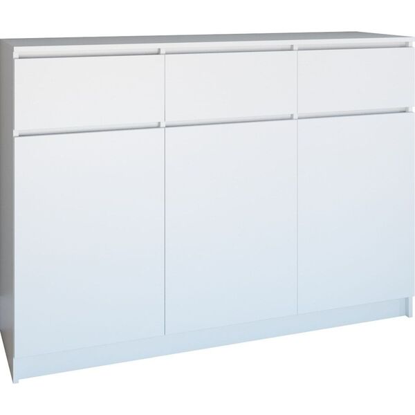 Topeshop KOMODA SZAFKA 3D3S 120CM BIEL DRZWI SZUFLADY