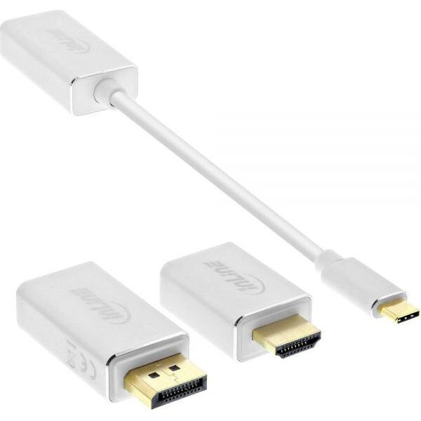 Adapter USB InLine USB-C - DisplayPort Biały  (64109S)