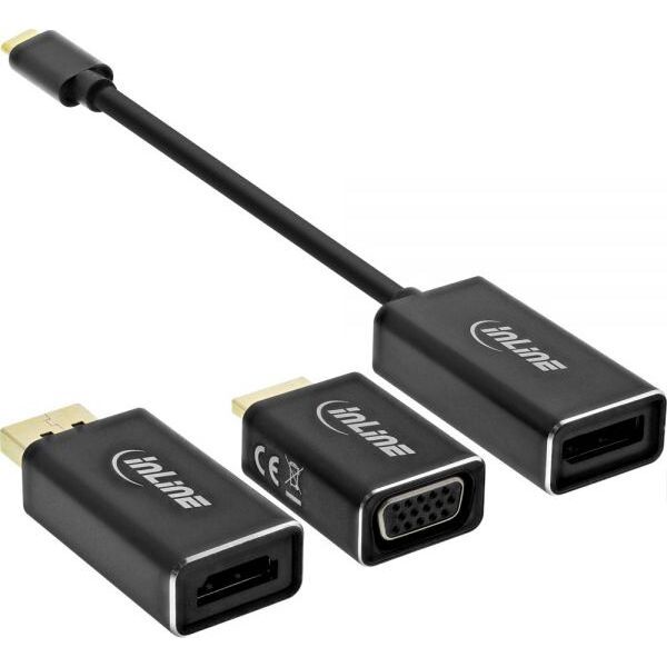 Adapter USB InLine USB-C - DisplayPort Czarny  (64109B)