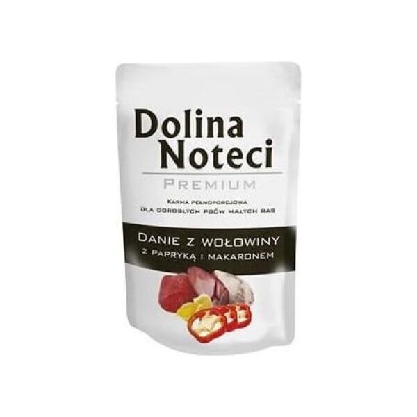 Dolina Noteci DOLINA NOTECI PIES 100g DANIE WOŁOWINA Z PAPRYKĄ I MAKARONEM, saszetka dla ras małych /10