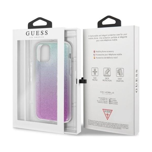 Guess Guess GUHCN65PCUGLPBL iPhone 11 Pro Max różowo-niebieski/pink blue hard case Glitter Gradient uniwersalny