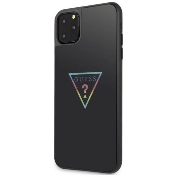 Guess Guess GUHCN65TRMLBK iPhone 11 Pro Max czarny/black hard case Triangle Glitter uniwersalny