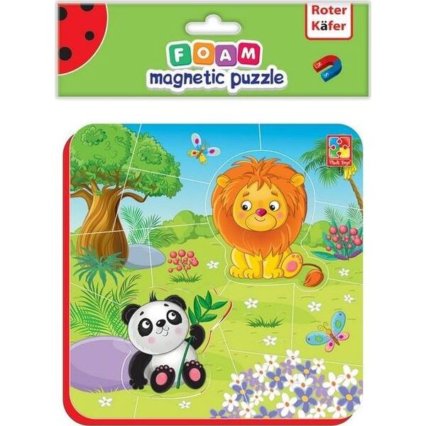 Roter Kafer Miękkie magnetyczne puzzle Lew i Panda