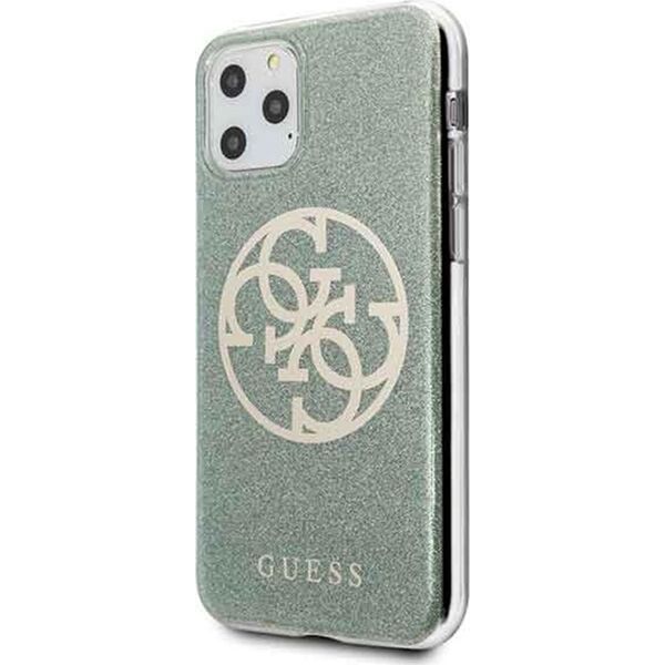 Guess Guess GUHCN58PCUGLKA iPhone 11 Pro khaki hard case 4G Circle Glitter