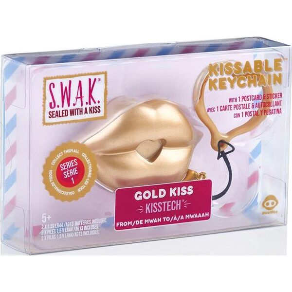 Breloczek WowWee S.W.A.K Interaktywne całuśne usta- brelok Gold Kiss