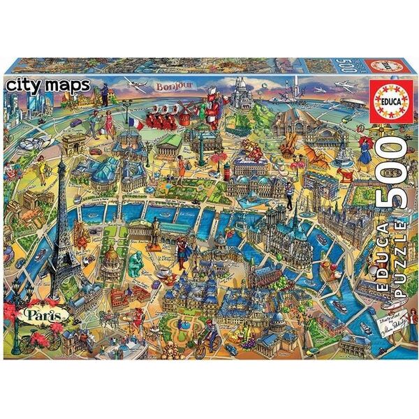 Educa Puzzle 500 Elementów Mapa Paryża