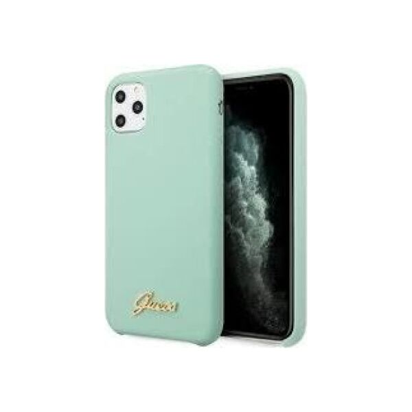 Guess Guess GUHCN65LSLMGG iPhone 11 Pro Max zielony/green hard case Silicone Vintage Gold Logo