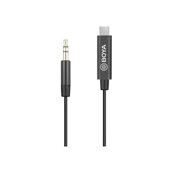 Boya Kabel USB-C - mini Jack 3.5 mm 0.2 m Czarny (BY-K2)