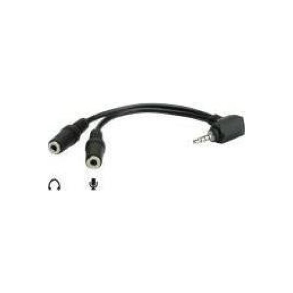 Kabel Roline ROLINE 3.5mm Stereo Plug 1x M/2x F. Black. 15cm