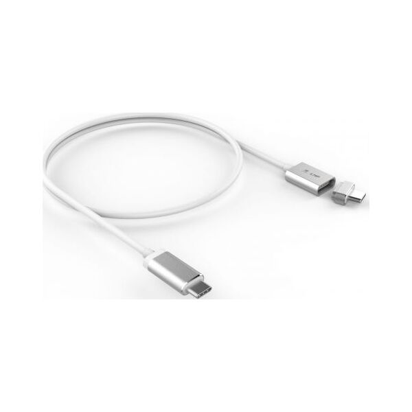 Kabel USB LMP USB-C - USB-C 1.8 m Biały (Magnetic Safety cable 1.8 m Silver)