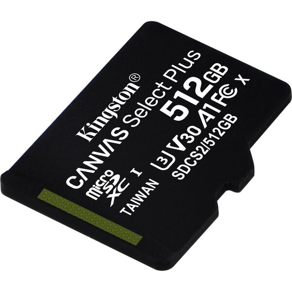 Karta Kingston Canvas Select Plus MicroSD 512 GB Class 10 UHS-I/U3 A1 V30 (SDCS2/512GBSP)
