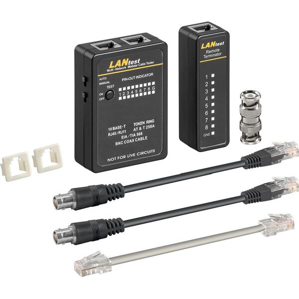 Goobay Tester CAT 5/6 do wtyków RJ11 / RJ12 / RJ45 (93010)