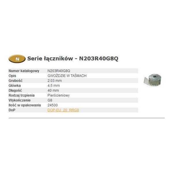 Bostitch BOSTITCH GWOŹDZIE N55  2,03-40 R GAL8 Q () - aw_625751