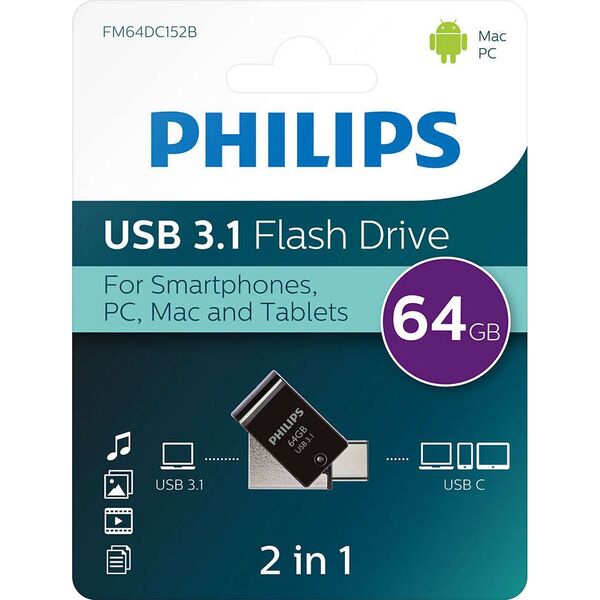Pendrive Philips 64 GB  (FM64DC152B/00)
