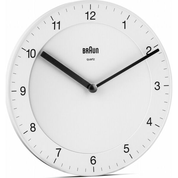Braun BC 06 W zegar ścienny, kwarcowy, okrągły, biały (67077)