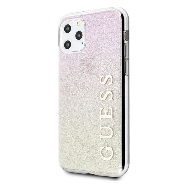 Guess Guess GUHCN65PCUGLGPI iPhone 11 Pro Max różowo-złoty/gold pink hard case Gradient Glitter