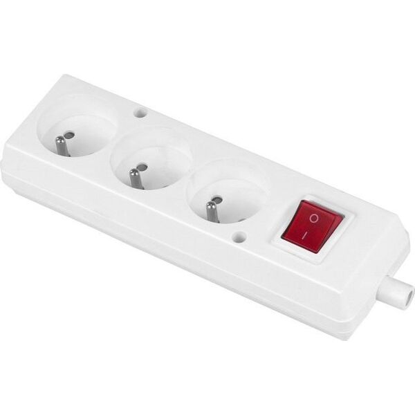 Volteo GNIAZDO POTRÓJNE + WYŁĄCZNIK 16A 250V ROZBIERALNE Z/U BIAŁE