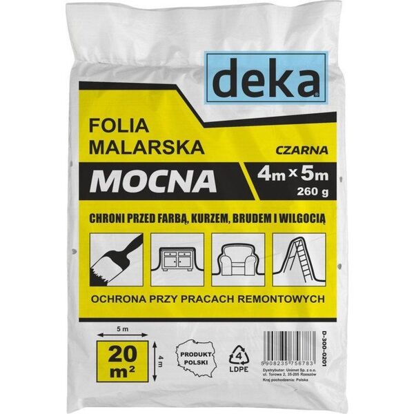 Folia malarska EPM FOLIA MALARSKA MOCNA CZARNA 4*5M 300G