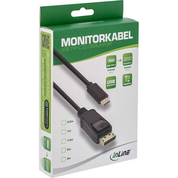 Kabel USB InLine USB-C - DisplayPort 2 m Czarny (64122)