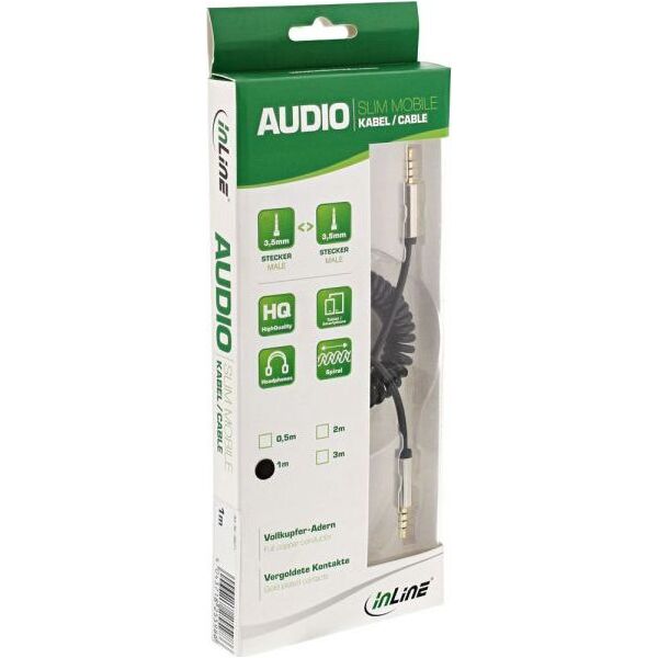 Kabel InLine Jack 3.5mm - Jack 3.5mm 0.5m srebrny (99274)