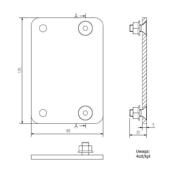 Edbak Uchwyt ścienny VWPOP95-L 70'' - 98''