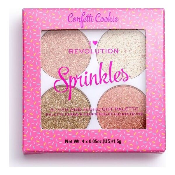 Makeup Revolution Paletka różów i rozświetlaczy Blush&Sprinkles Confetti Cookie