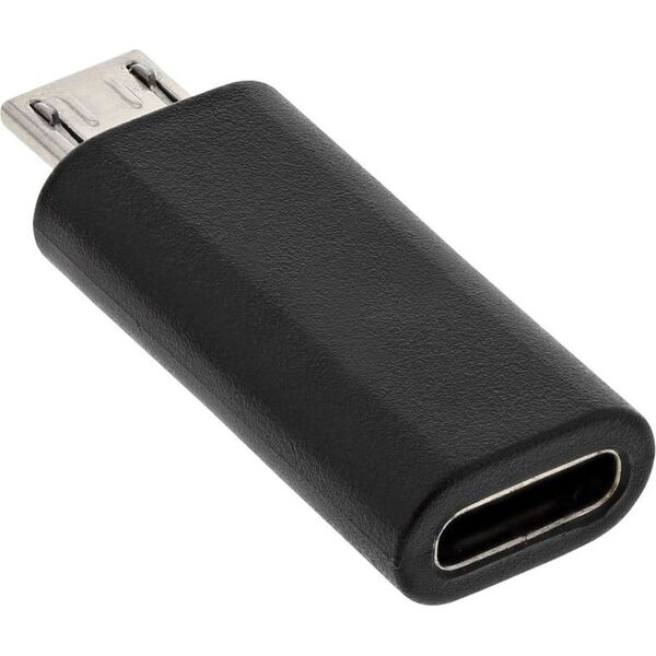 Adapter USB InLine USB-C - microUSB Czarny  (33302I)