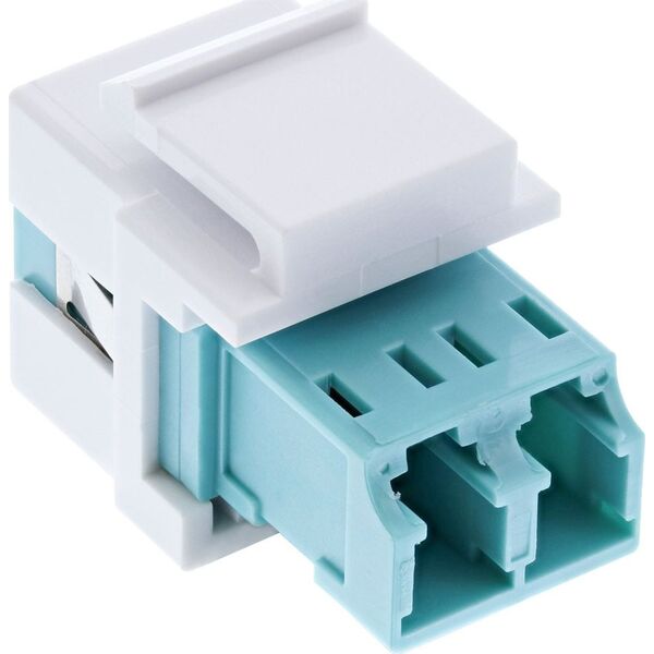 InLine InLine Keystone Światłowodowy Adapter Snap-in biały, duplex LC/LC, MM, ceramiczna tuleja, morski