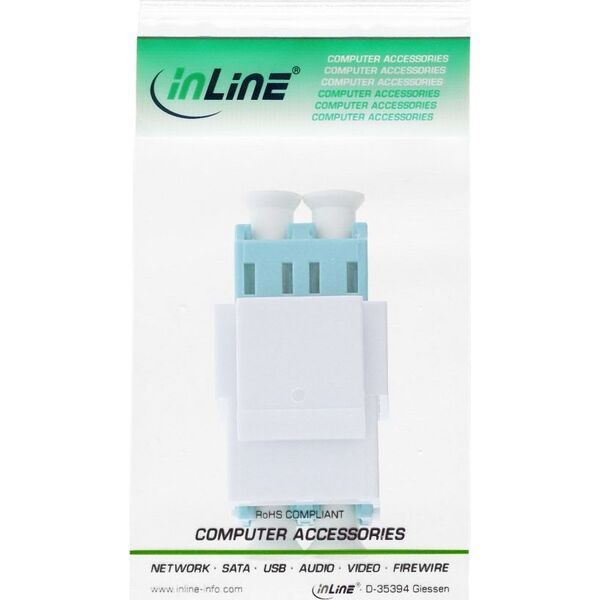 InLine InLine Keystone Światłowodowy Adapter Snap-in biały, duplex LC/LC, MM, ceramiczna tuleja, morski