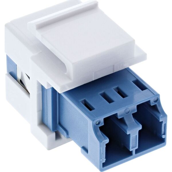 InLine InLine Keystone Światłowodowy Adapter Snap-in biały, duplex LC/LC, SM, ceramiczna tuleja, niebieski