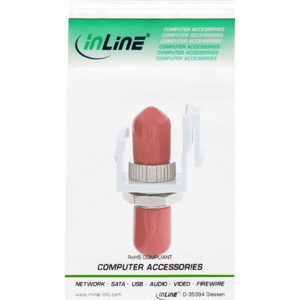 InLine InLine Keystone Światłowodowy Adapter Snap-in biały, simplex ST / ST, MM, ceramiczna tuleja