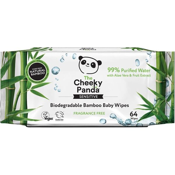 Cheeky Panda Chusteczki bambusowe nawilżane dla dzieci 64 szt.