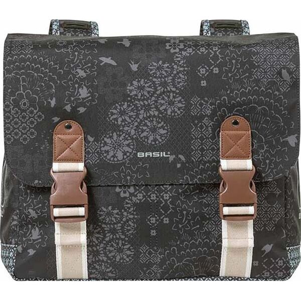 Basil Sakwa miejska podwójna BASIL BOHEME DOUBLE BAG 35L, mocowanie na paski, wodoodporny poliester, charcoal (NEW)