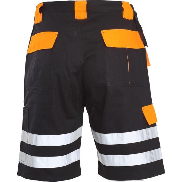 Lahti Pro spodenki krótkie czarno-pomarańczowe 100% bawełna z odblaskiem "2XL" (L4070605)