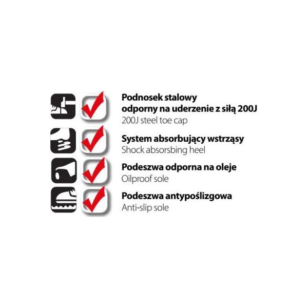 Dedra półbuty damskie bezpieczne MF2, rozmiar 41 (BH9MF2-41)