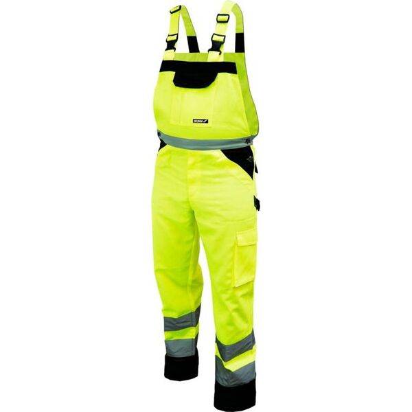 Dedra spodnie ochronne odblaskowe ogrodniczki rozmiar M, żółte (BH81SO1-M)