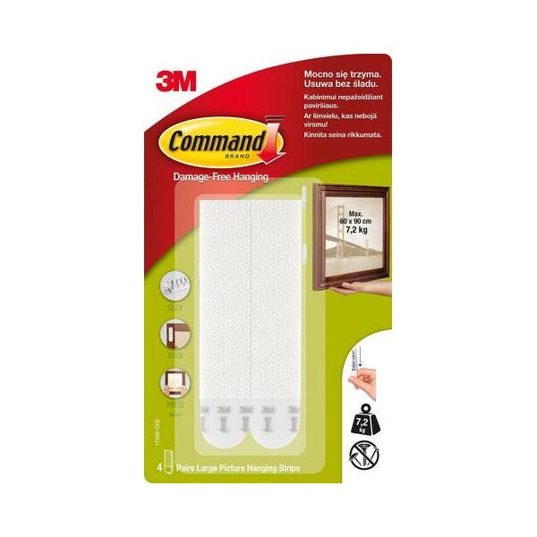 Staples Rzepy command do wieszania obrazow 17206pl , 2 duże komplet z rzepami