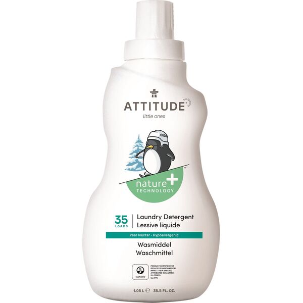 Attitude Płyn do prania ubranek dziecięcych, Gruszkowy Nektar (Pear Nectar) 35 prań, 1050 ml