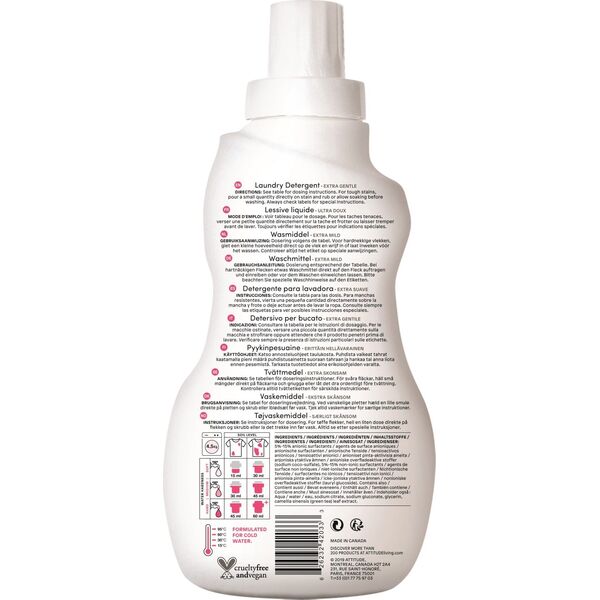 Attitude Płyn do prania ubranek dziecięcych, Bezzapachowy (fragrance free), 35 prań, 1050 ml