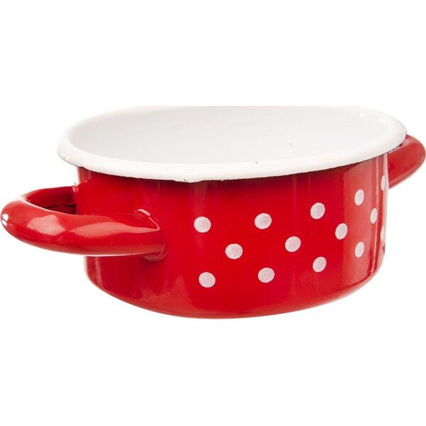 Orion Garnek / garnuszek emaliowany 0,6L GROCHY czerwony uniwersalny