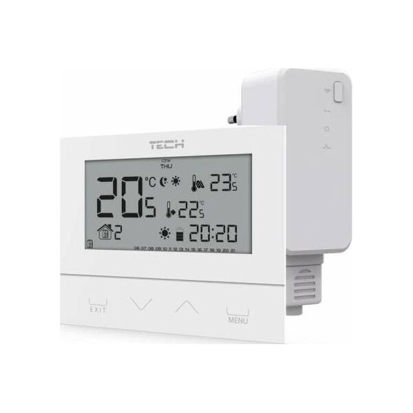 Tech Sterownik ST-292V2 pokojowy bezprzewodowy dwustanowy (3 mm szkło) biały